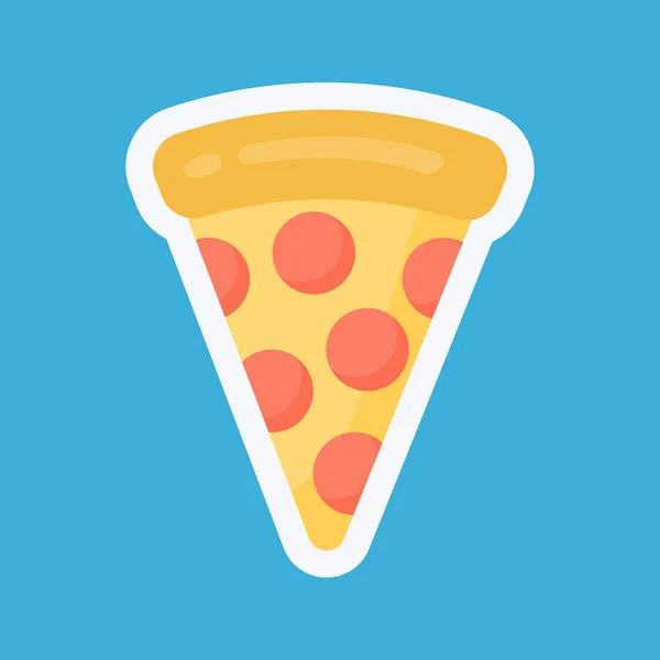 Pizza rebanada vecot icono plano — Archivo Imágenes Vectoriales