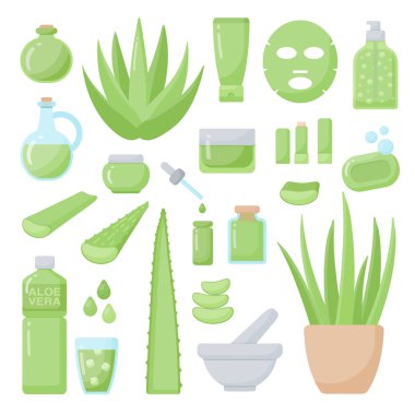 Spa ve aromaterapi düz vector Icons set