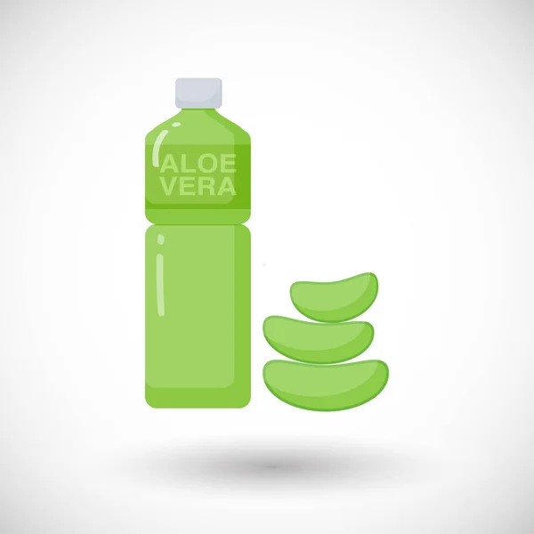 Aloe vera minum ikon flat vektor - Stok Vektor