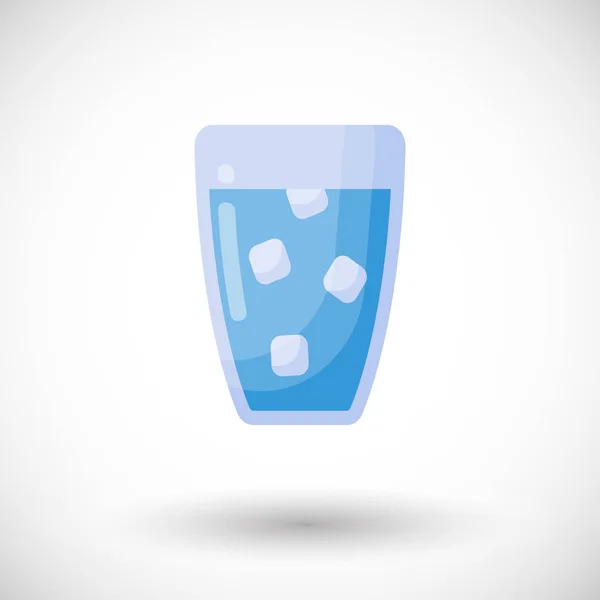 Glas voor water platte vector icon — Stockvector