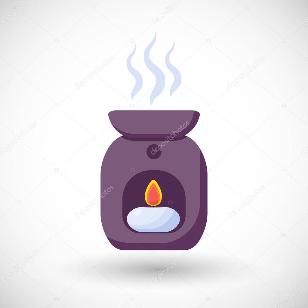 Oil burner vector flat icon