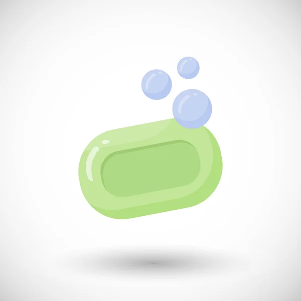 Soap with bubbles vector flat icon — Stock Vector