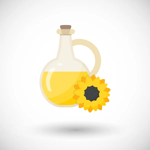 Sonnenblumenöl-Vektor flaches Symbol — Stockvektor