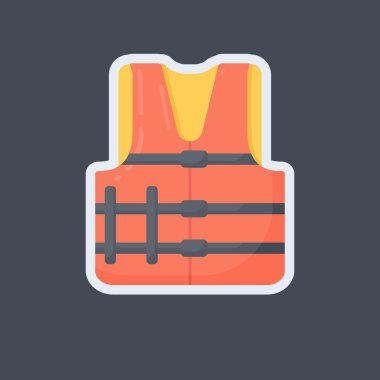 Can yeleği düz vektör simgesi