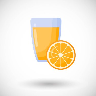 Portakal suyu vektör düz Icon set