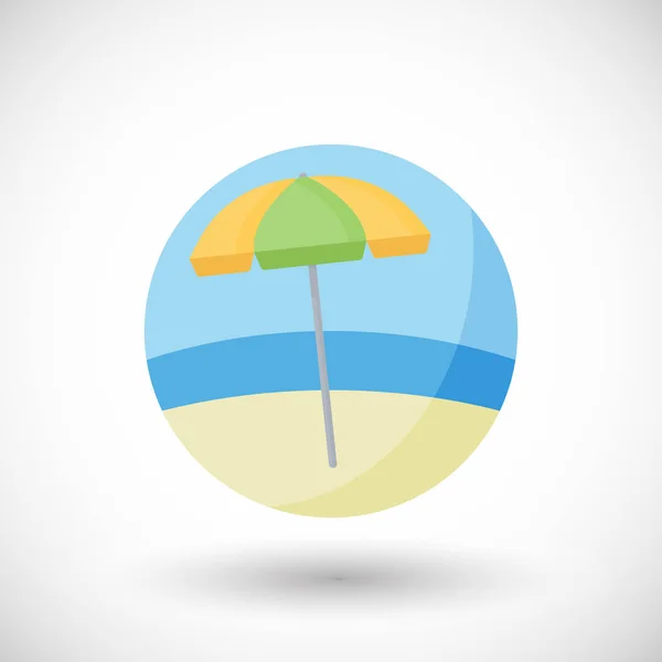 Paraguas de playa vector plano icono conjunto — Vector de stock