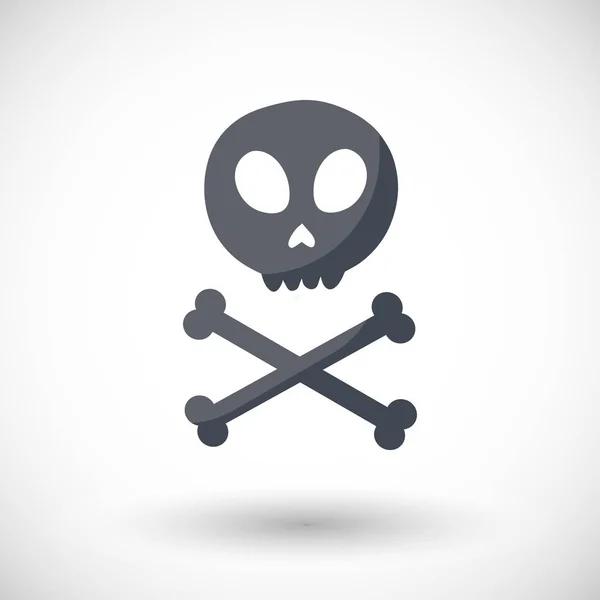 Skull and crossbones vector flat icon — Stock Vector