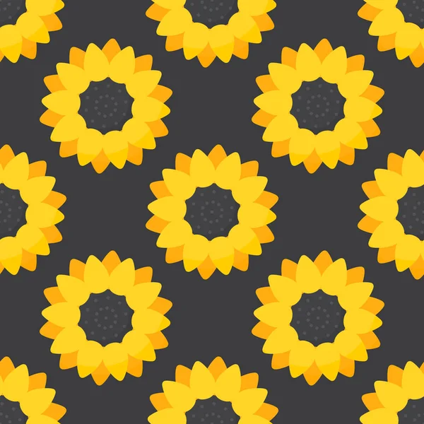 Sunflower seamless pattern — Stock Vector
