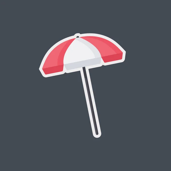 Lifeguard umbrella vector flat icon — Stock Vector