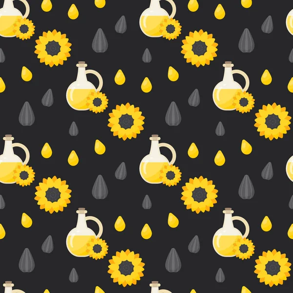 Sonnenblumenöl nahtloses Muster — Stockvektor