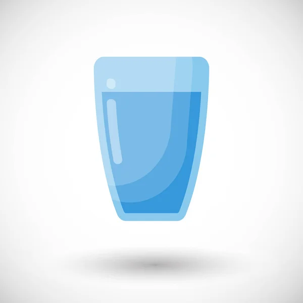 Glass of water vector flat icon — Stock Vector