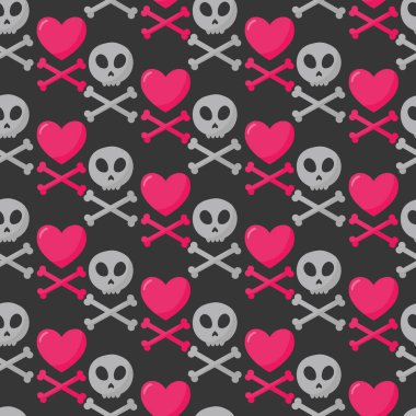 Kafatası, kalp ve kemiklerin seamless modeli