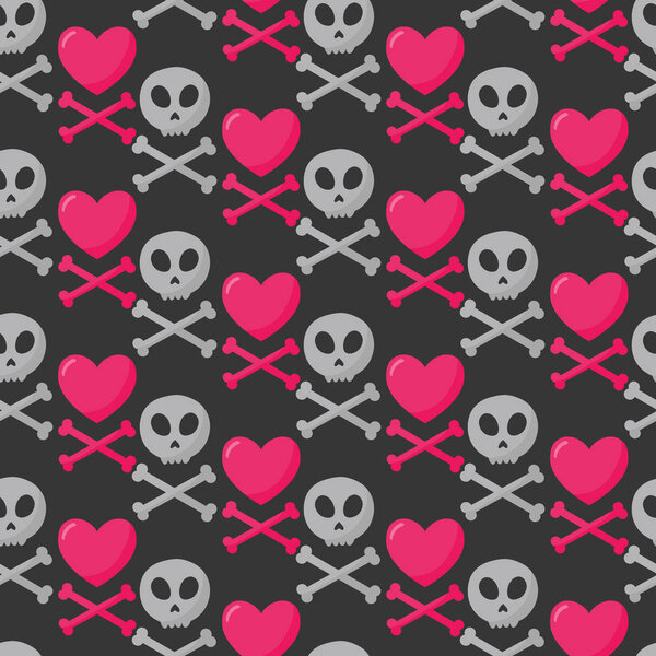 Череп, сердце и перекрещенные кости
