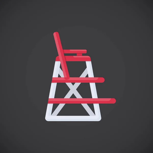 Életmentő szék vektor lapos ikon — Stock Vector