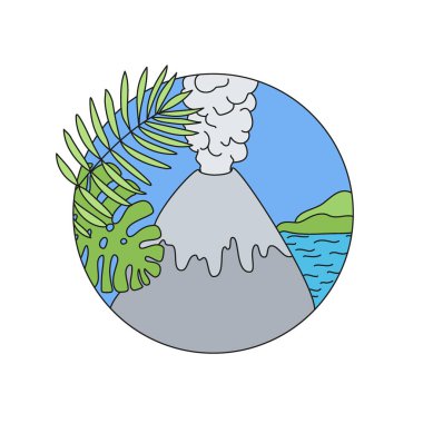 Volkan doodle vektör logosu 