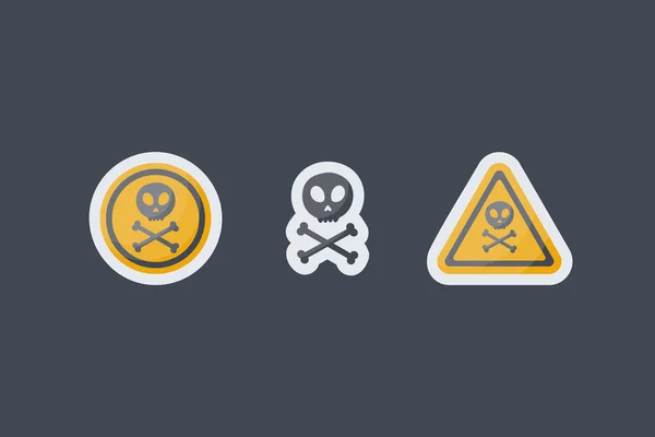 Poison sign vector flat icons set — Stock Vector