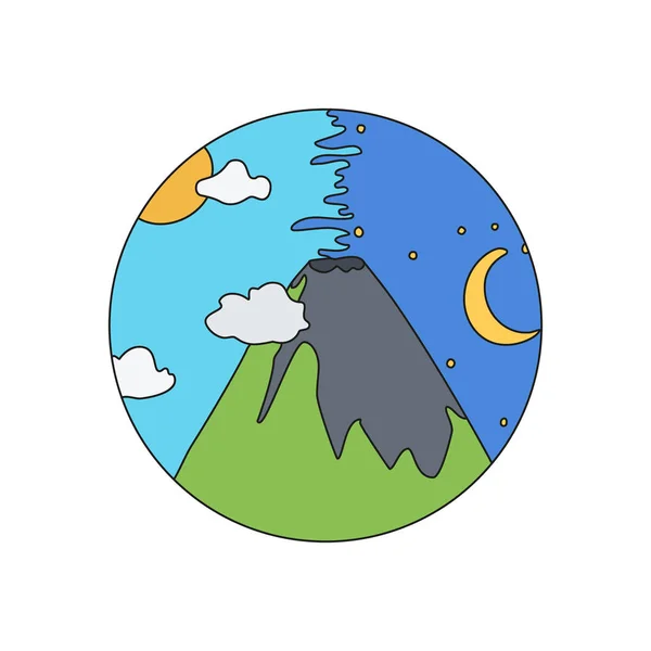 Vulkaan vector doodle pictogram — Stockvector
