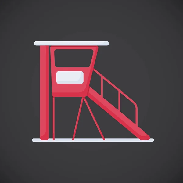 Life guard station vector icono plano — Vector de stock