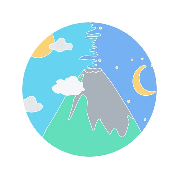 Vulkaan vector doodle pictogram — Stockvector