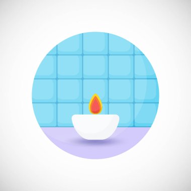 Aroma mum vektör düz simgesi