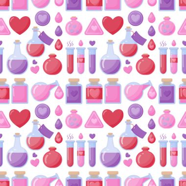 Aşk iksiri vektör seamless modeli