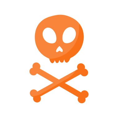 Kafatası ve kemiklerin vektör düz simgesi