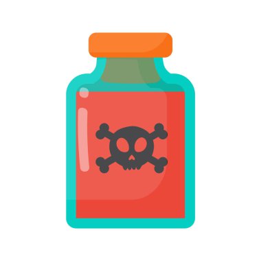 Şişe vektör düz simgesi zehir