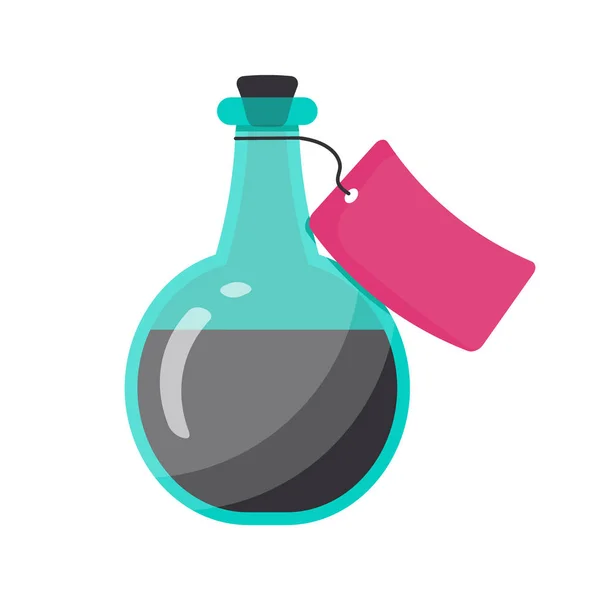 Fles van vergif vector platte pictogram — Stockvector