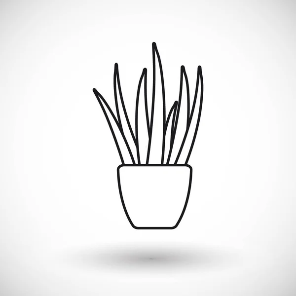 Aloe vera linia cienka tkanina ikona — Wektor stockowy