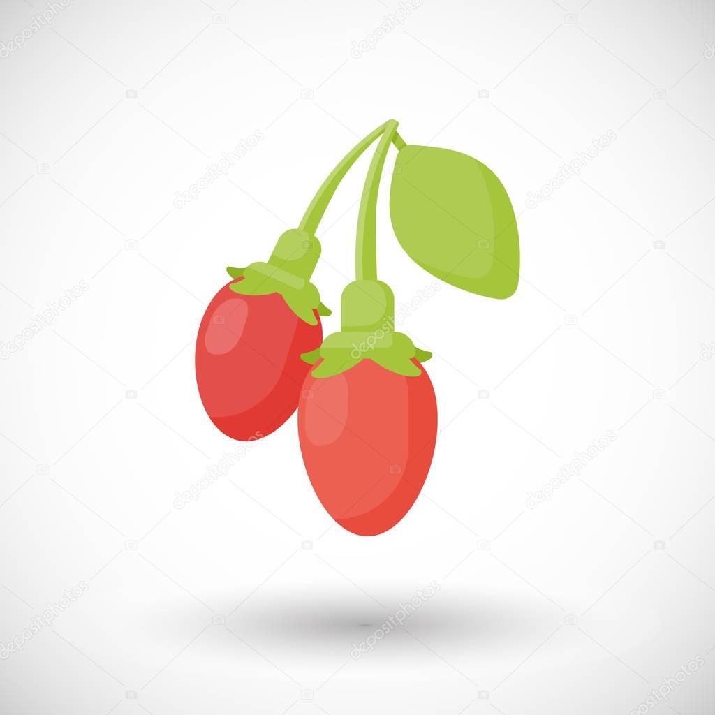 Goji berries vector flat icon