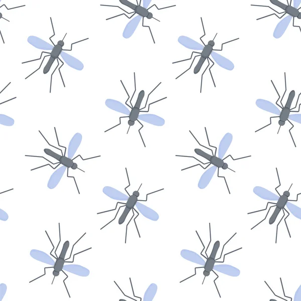Mosquito vector seamless pattern — Stock Vector