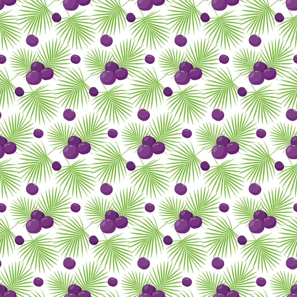 Acai berries vector seamless pattern — Stock Vector