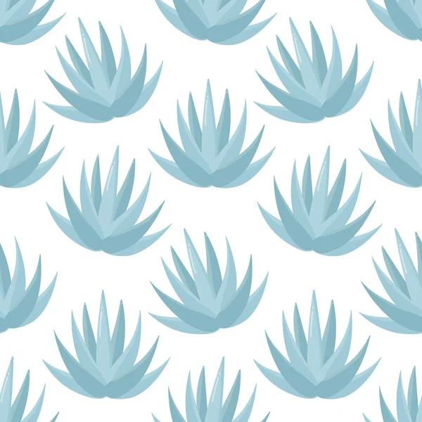 Agave bleu vecteur motif sans couture — Image vectorielle