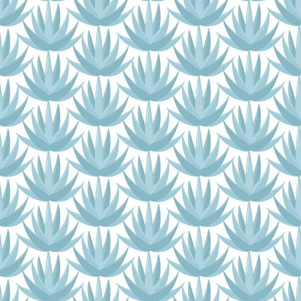 Blue agave vector seamless pattern — Stock Vector