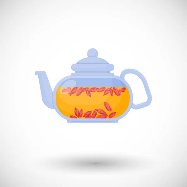Goji jagody herbaty wektor ikona płaskie — Wektor stockowy