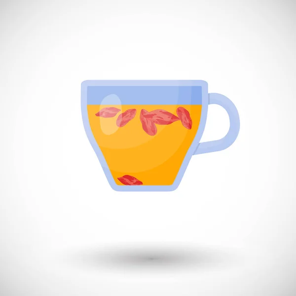 Goji Berry thé vecteur plat icône — Image vectorielle