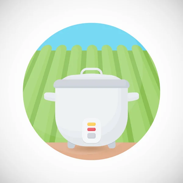 Arroz cocina vector icono plano — Vector de stock