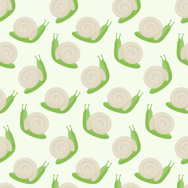 Бесшовный векторный рисунок с улиткой
