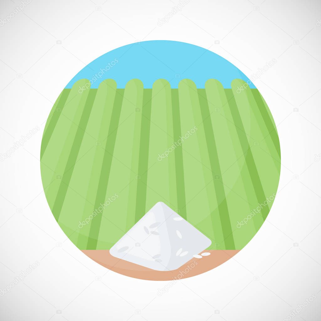 Pile of rice vector flat ico
