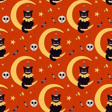 Vintage Halloween seamless modeli