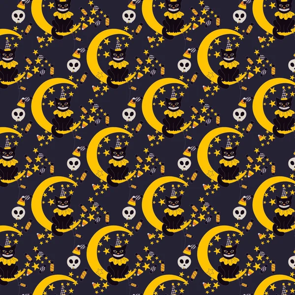 Vintage Halloween vektör seamless modeli