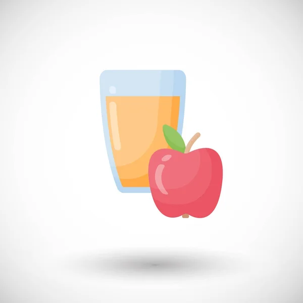 Icona piatto vettore succo di mela — Vettoriale Stock