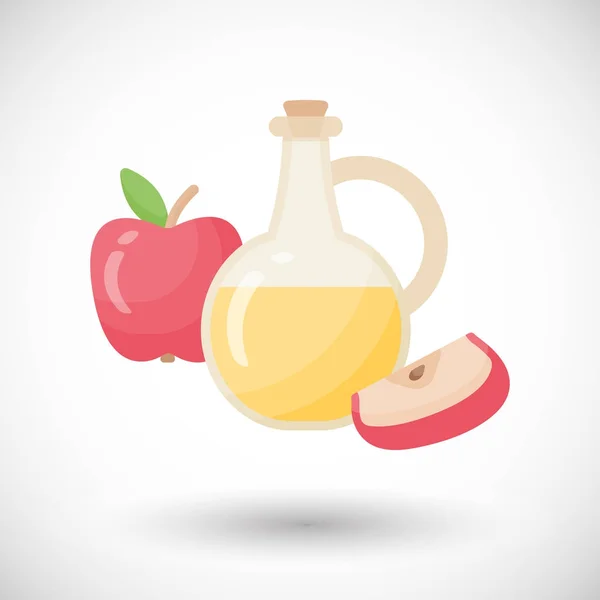Vinaigre de cidre de pomme vecteur plat icône — Image vectorielle