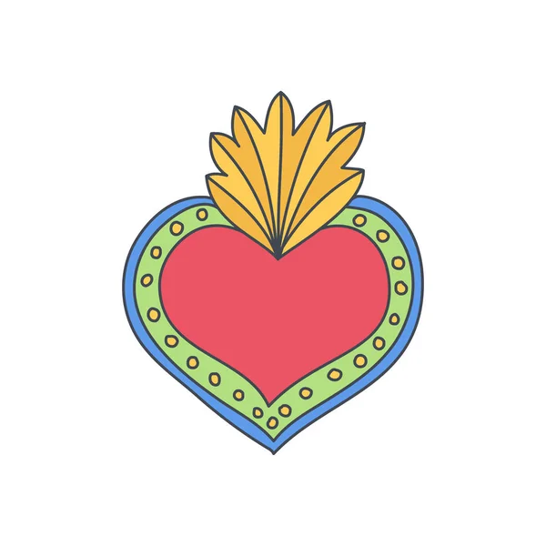 Heiliges Herz Vektor Doodle-Symbol — Stockvektor
