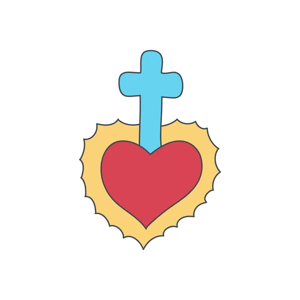 Sacred heart vector doodle icon — Stock Vector