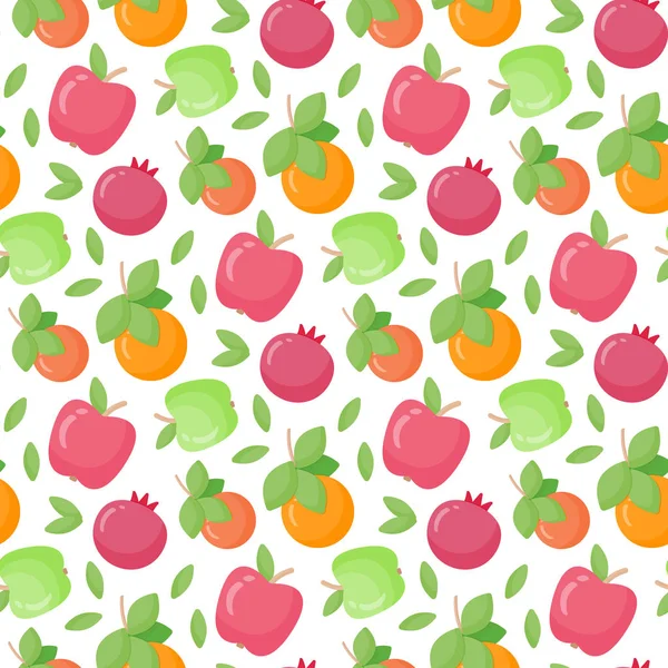 Modèle sans couture vecteur de fruits — Image vectorielle