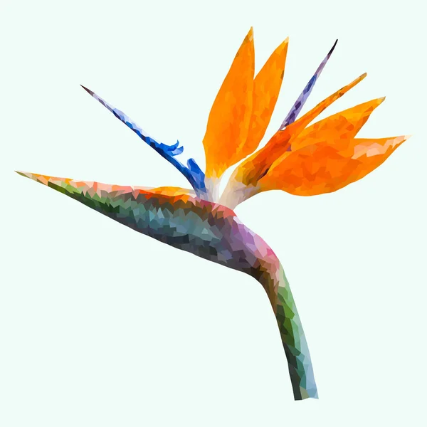 Flor vectorial de polietileno bajo, diseño de polígono bajo — Vector de stock