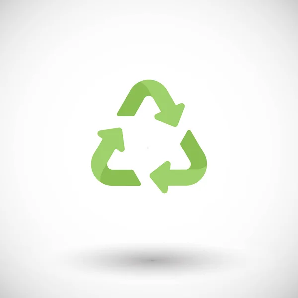 Universele recycling platte symboolpictogram — Stockvector