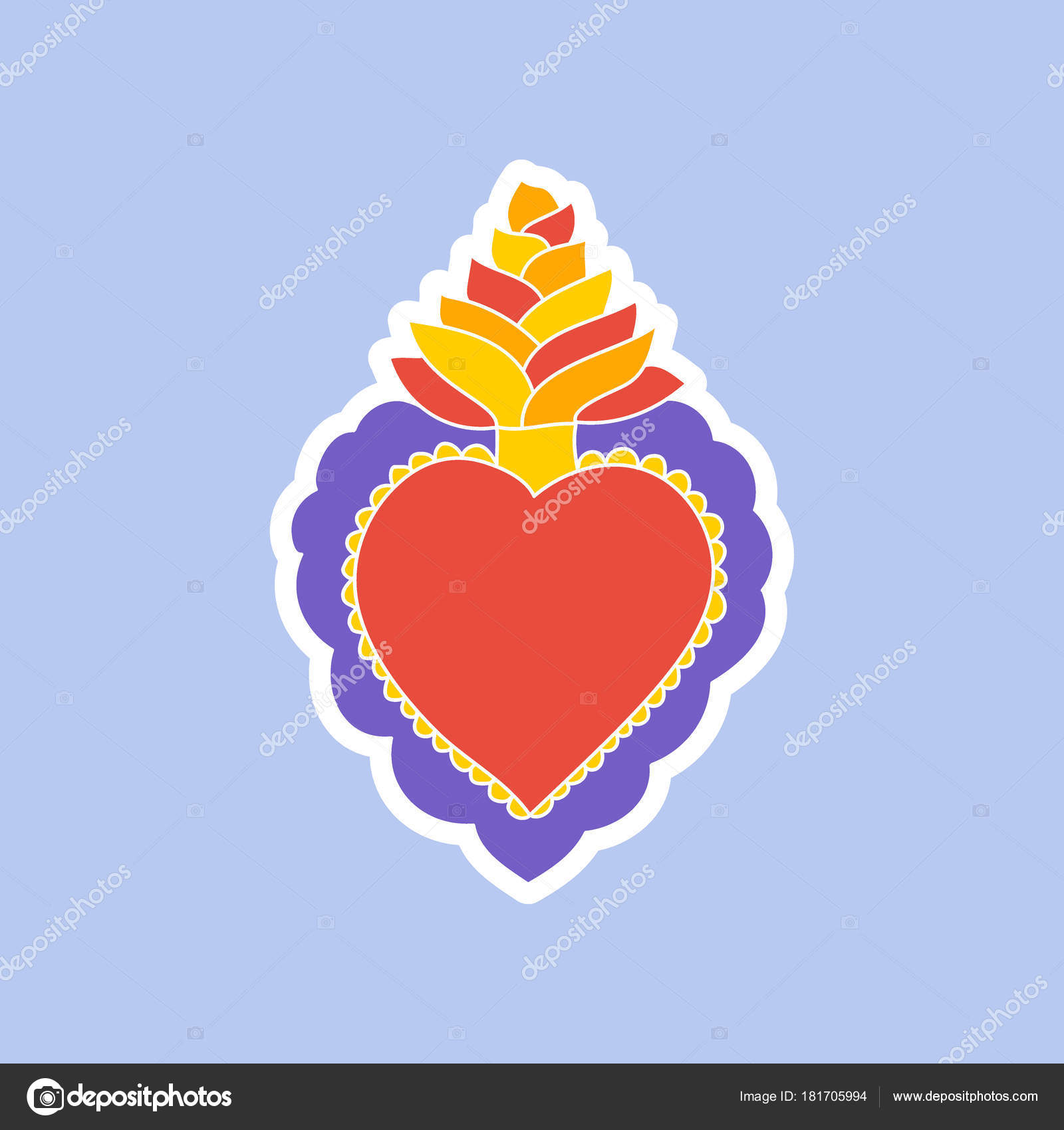 Sacred heart tattoo Vector Art Stock Images | Depositphotos