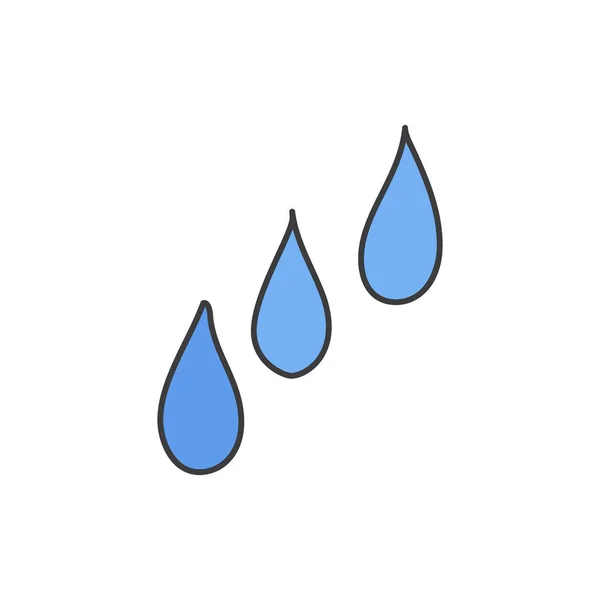 Gotas de agua garabato vector icono — Archivo Imágenes Vectoriales